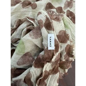 Yarnz 100% Cashmere Oversized Scarf Neutral Hearts - $250 MSRP
